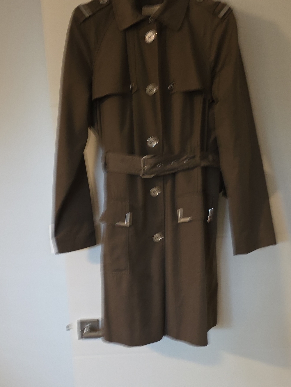 Michael Kors Olive Green Belted Trench Coat